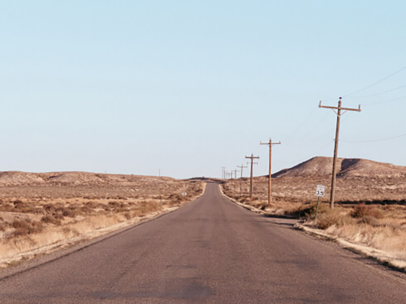 Quiet desert road