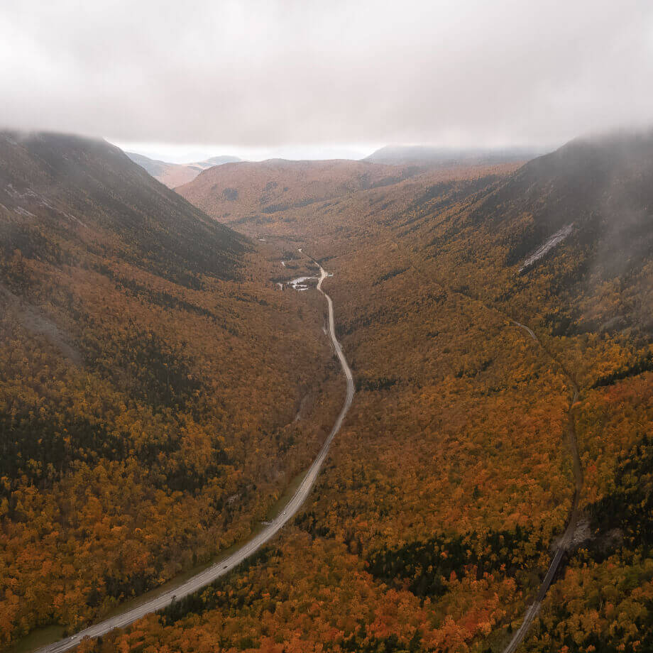 Large valley from a birds-eye view